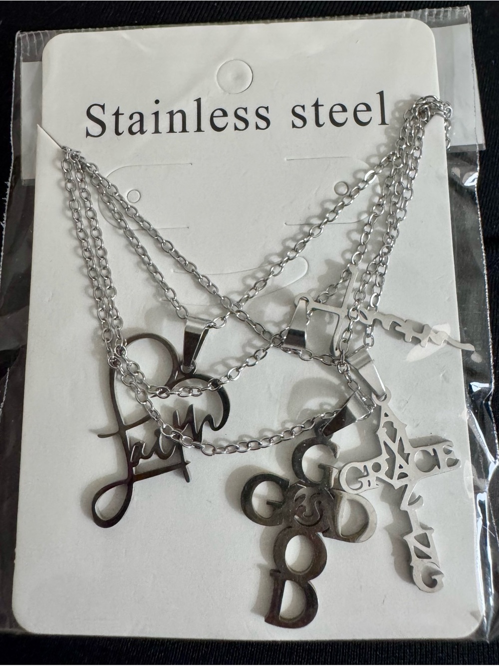 Faith & Love Script Necklace Set - Picture 12 of 13